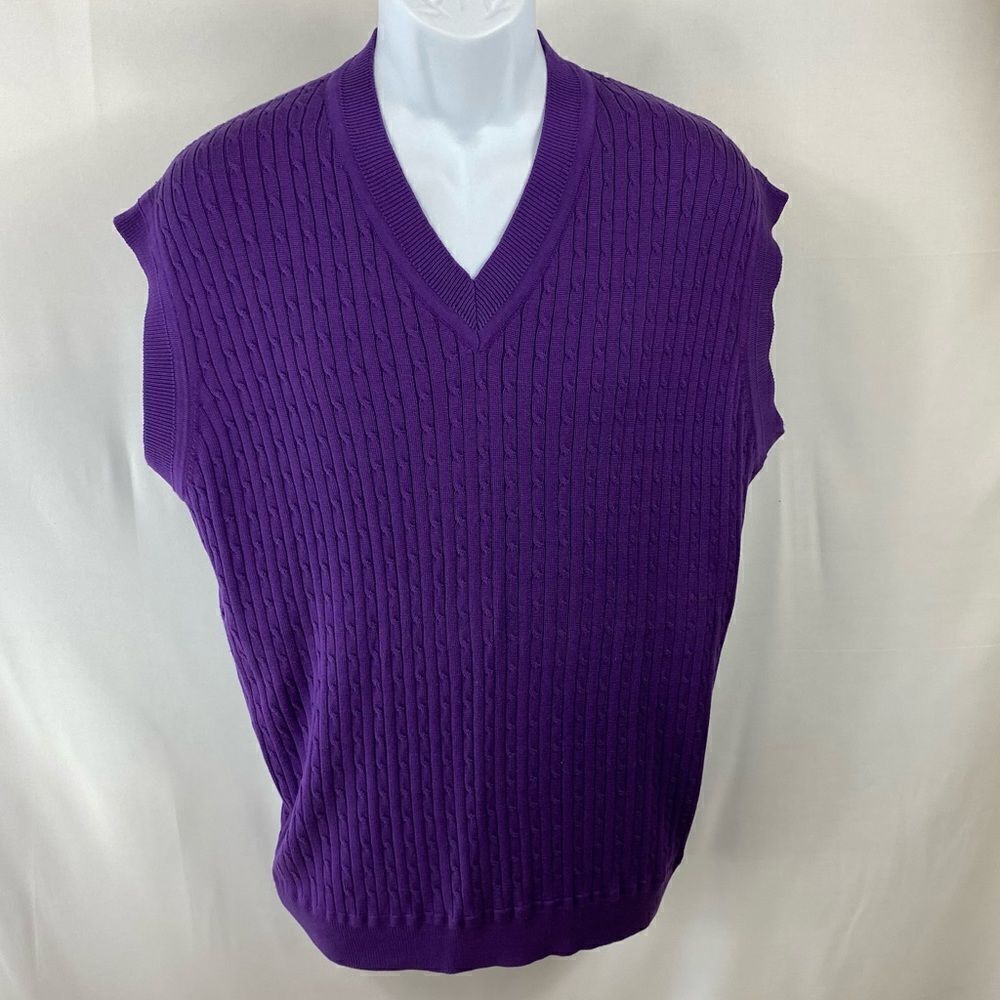 Vintage Men’s Designer Sweater Vest Cable Knit Pattern M